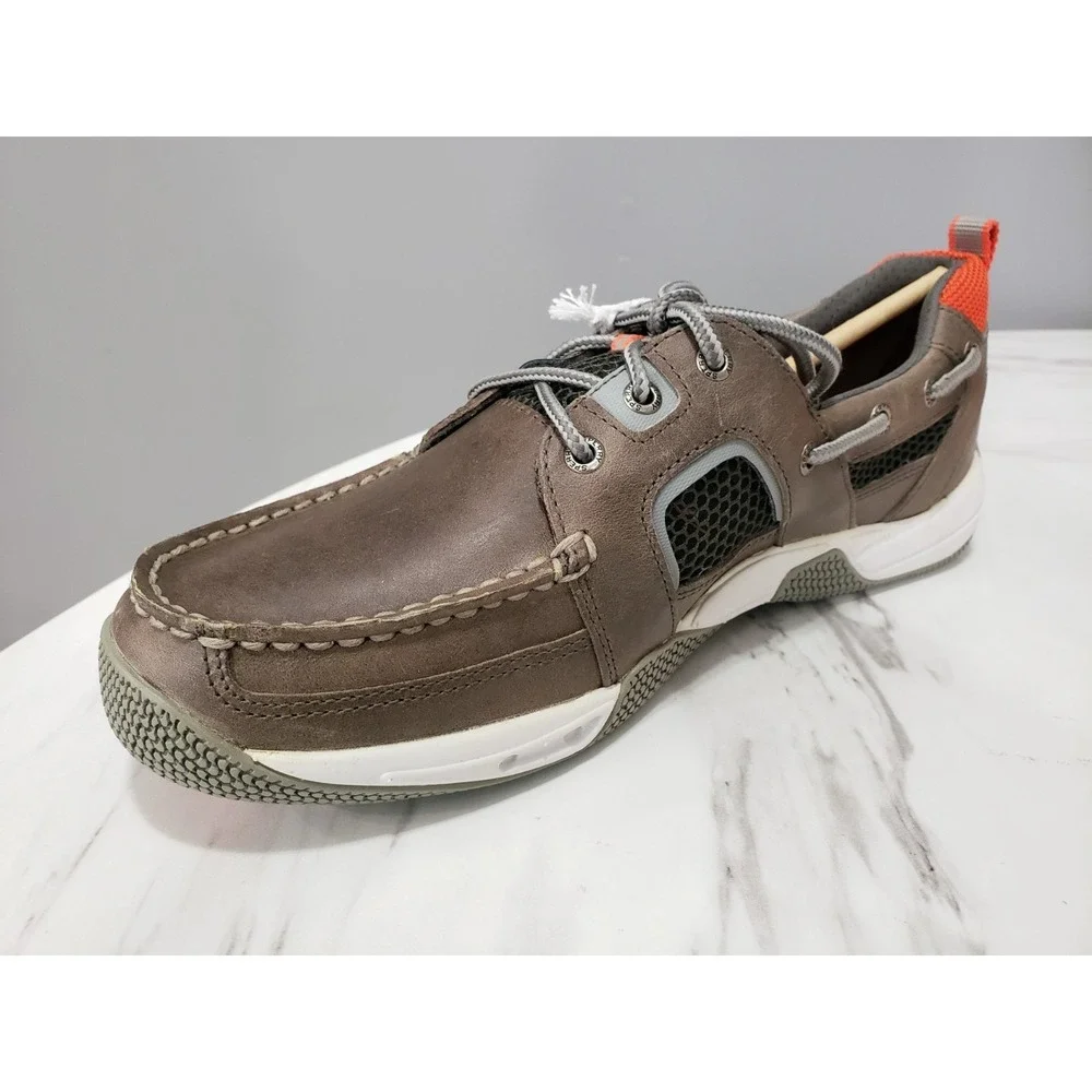 NEW SIZE 11 Sperry Top Sider Sea Kite Sport Moc Boat Shoe Gray Leather Slip On